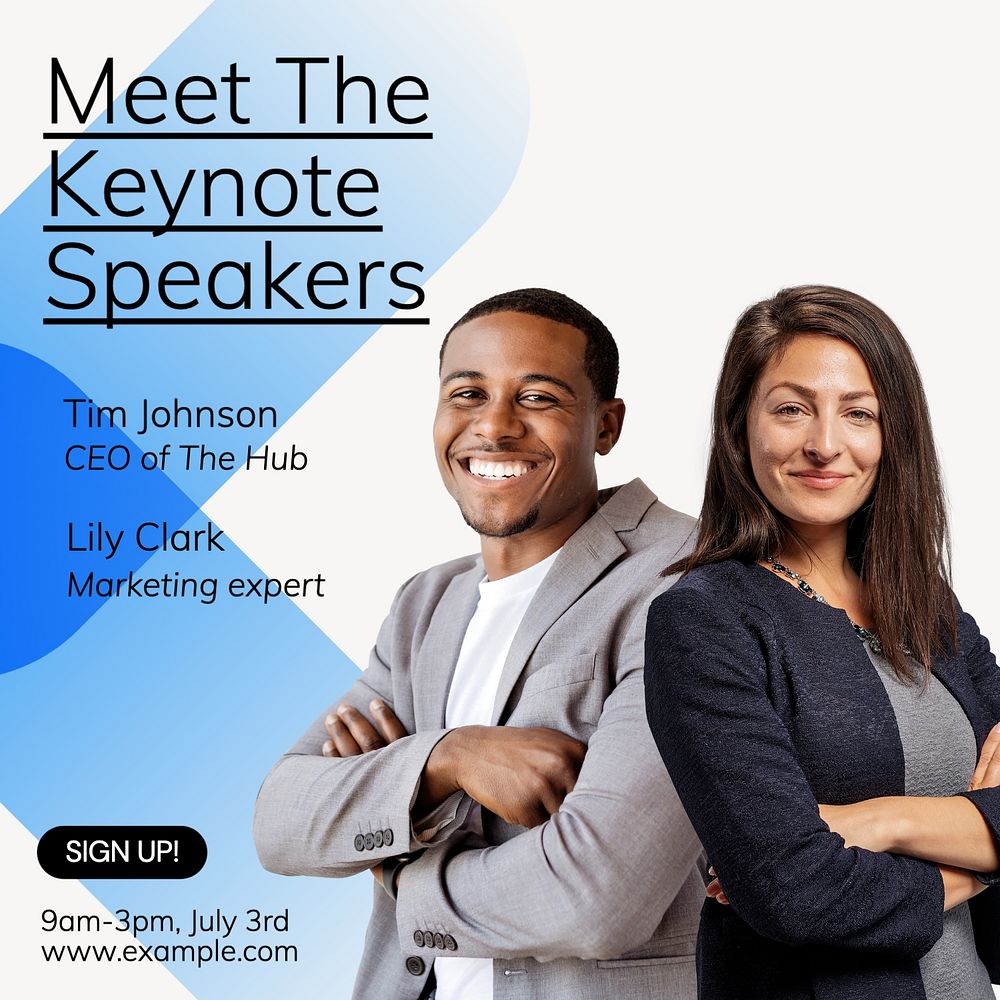 Meet keynote speakers Instagram post template