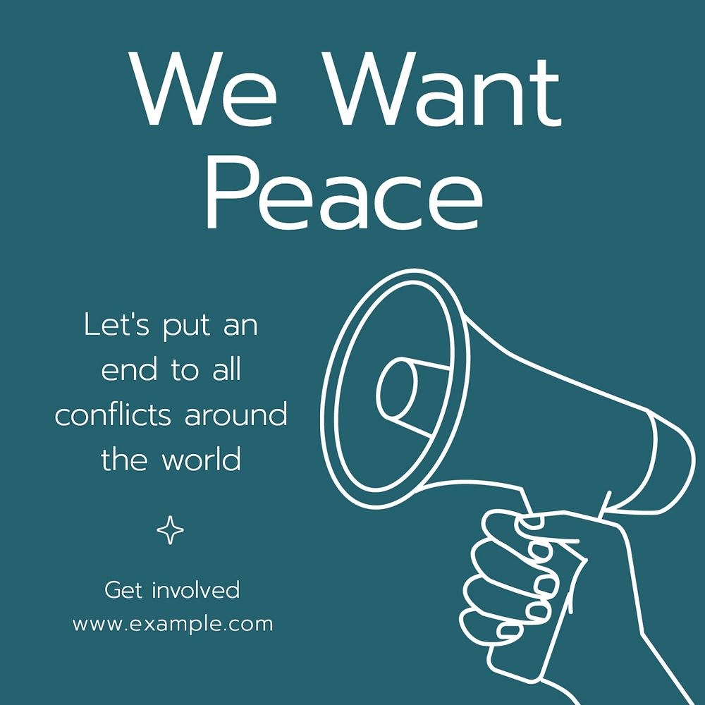 Call for peace Instagram post template