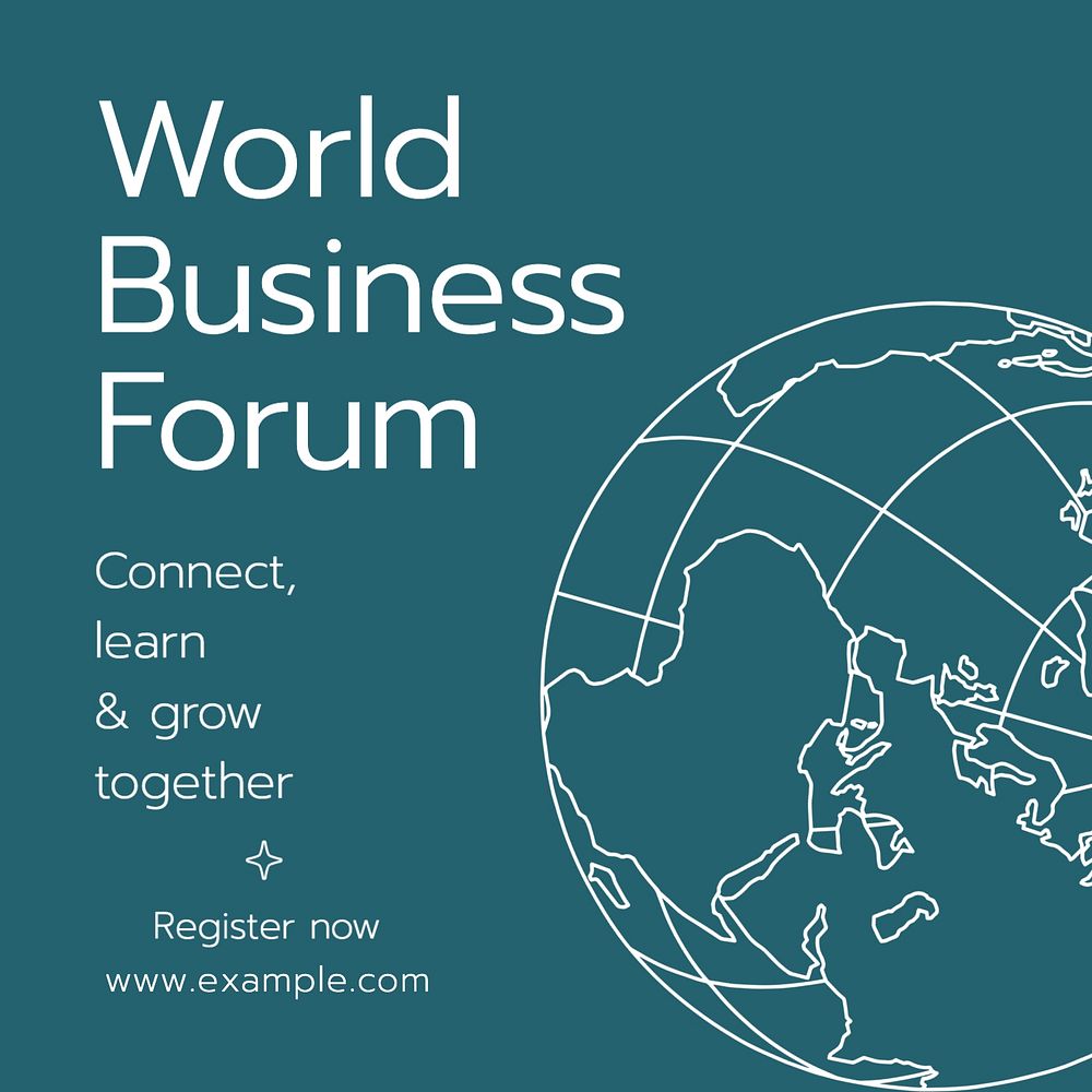 World business forum Instagram post template