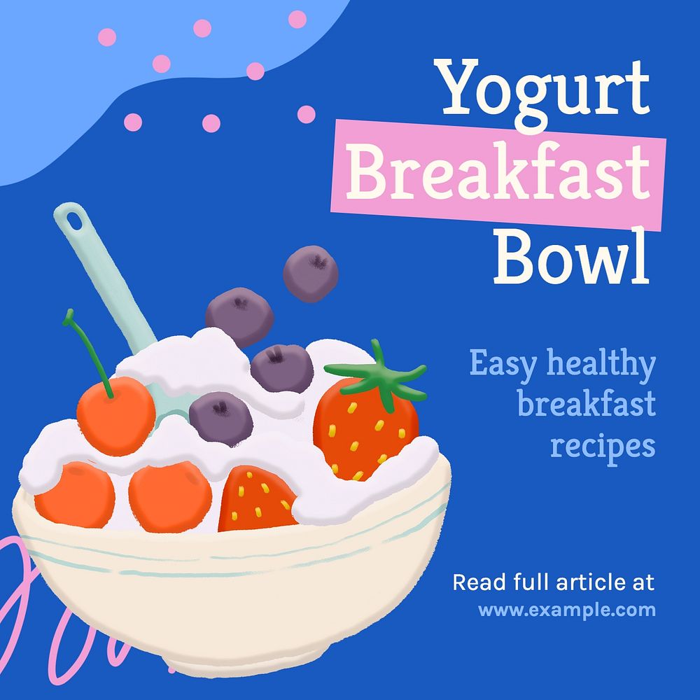 Yogurt breakfast Instagram post template