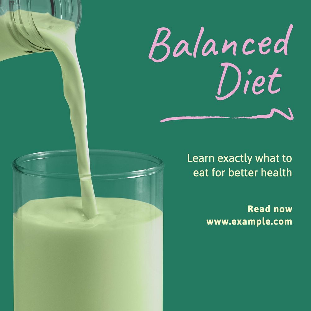 Balanced diet Instagram post template