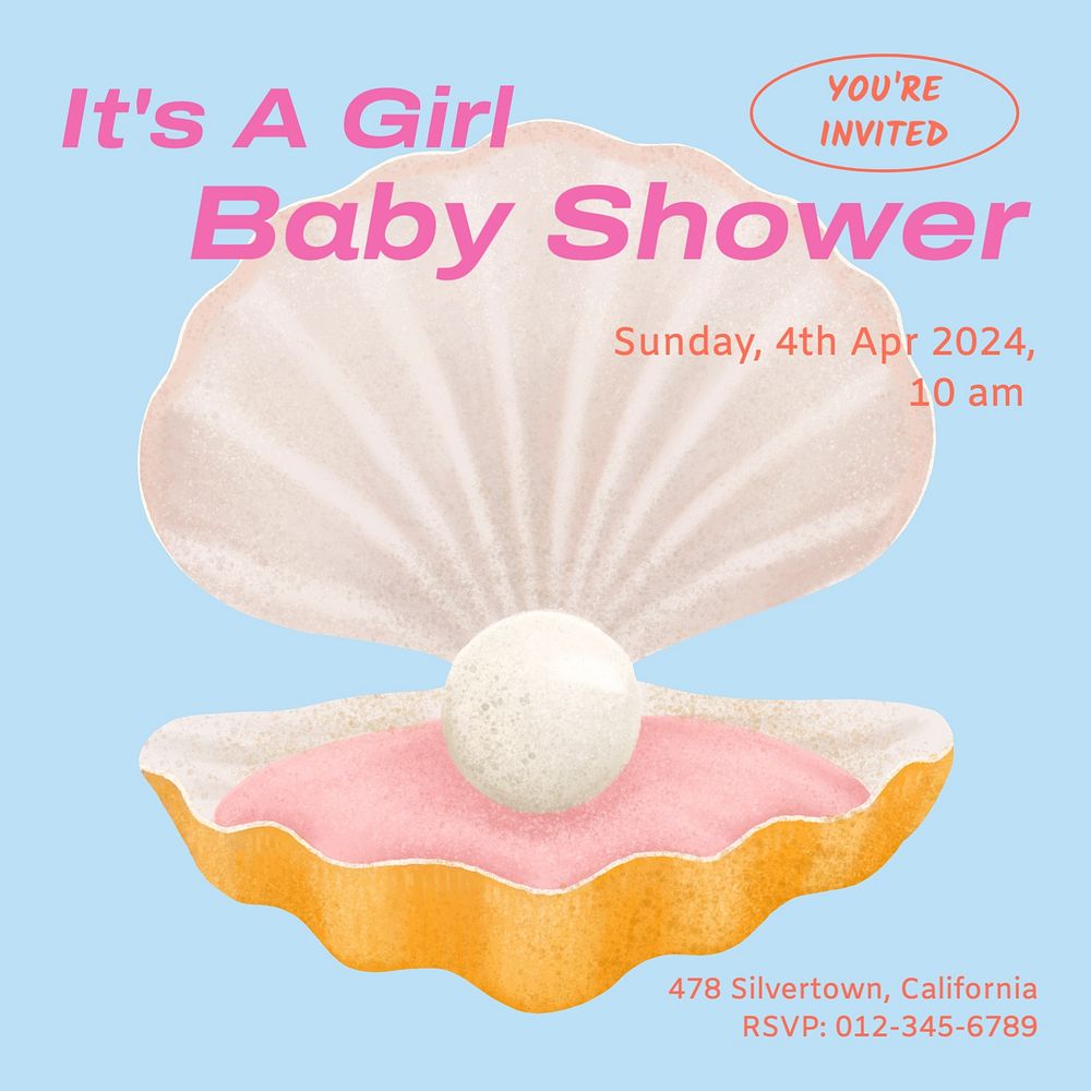 Baby shower Instagram post template