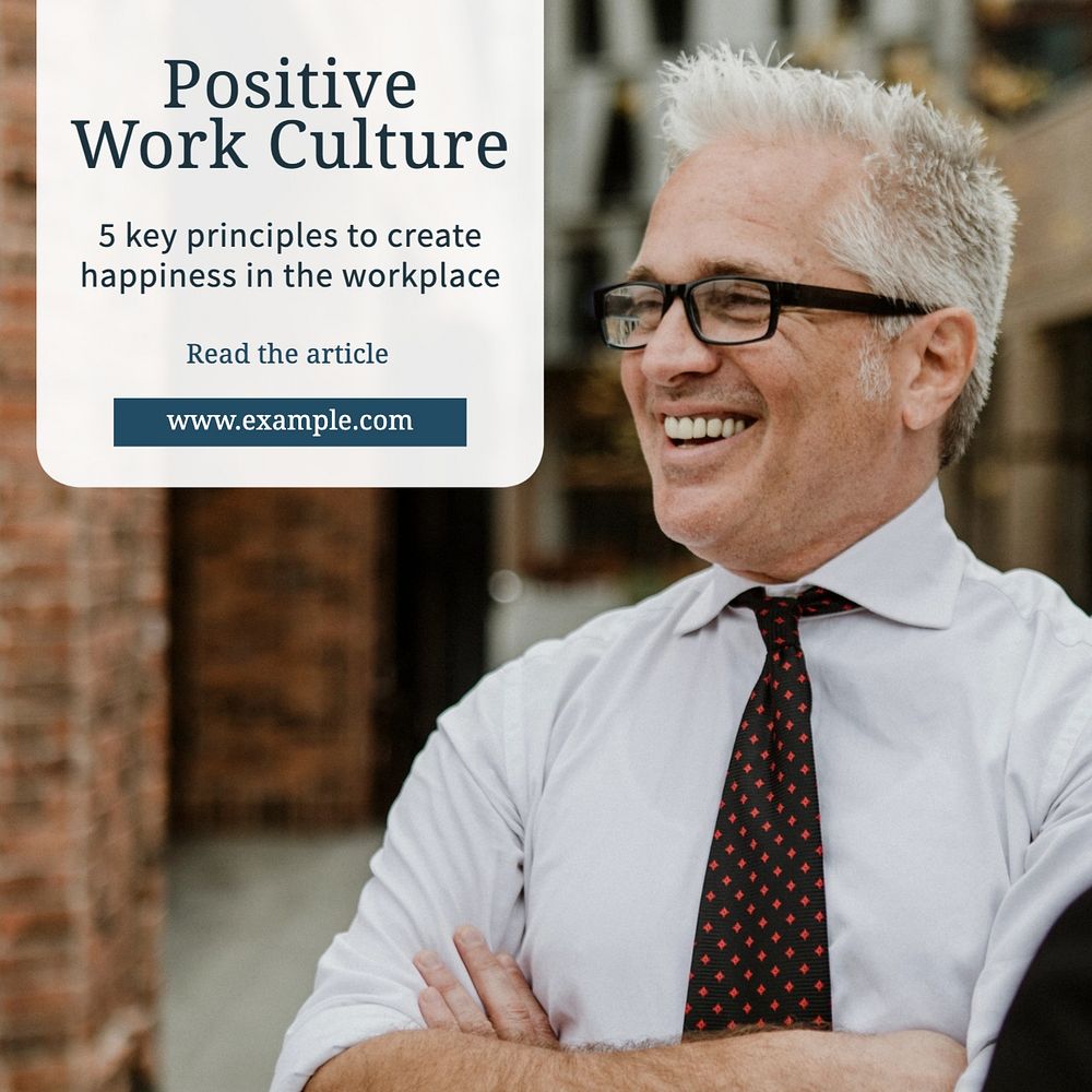 Positive work culture Instagram post template