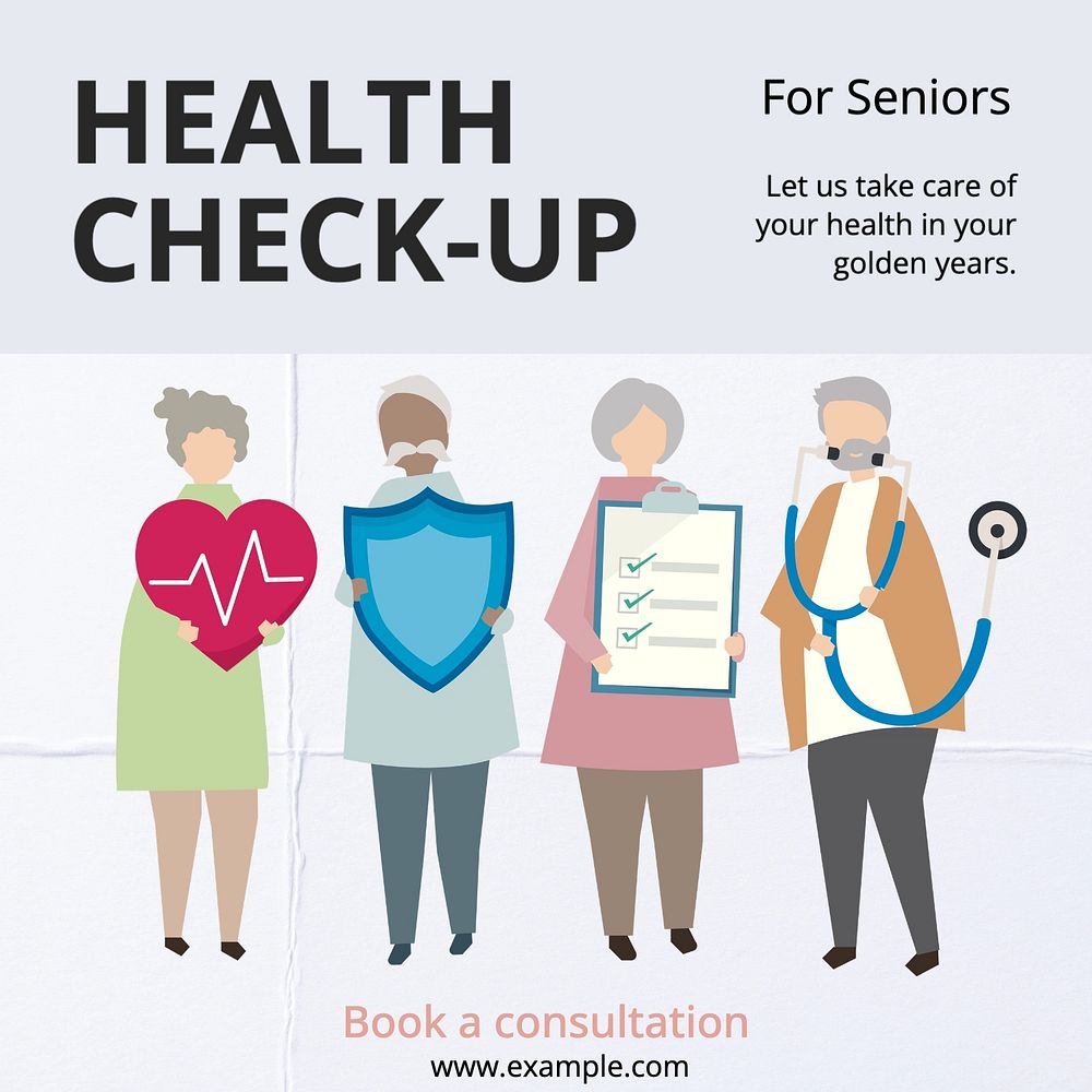 Senior health check-up Instagram post template