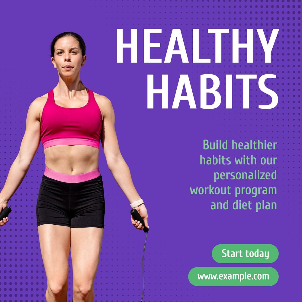 Healthy habits Instagram post template