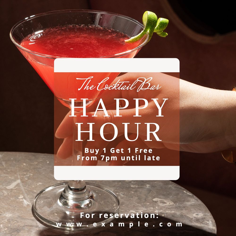 Happy hour Instagram post template