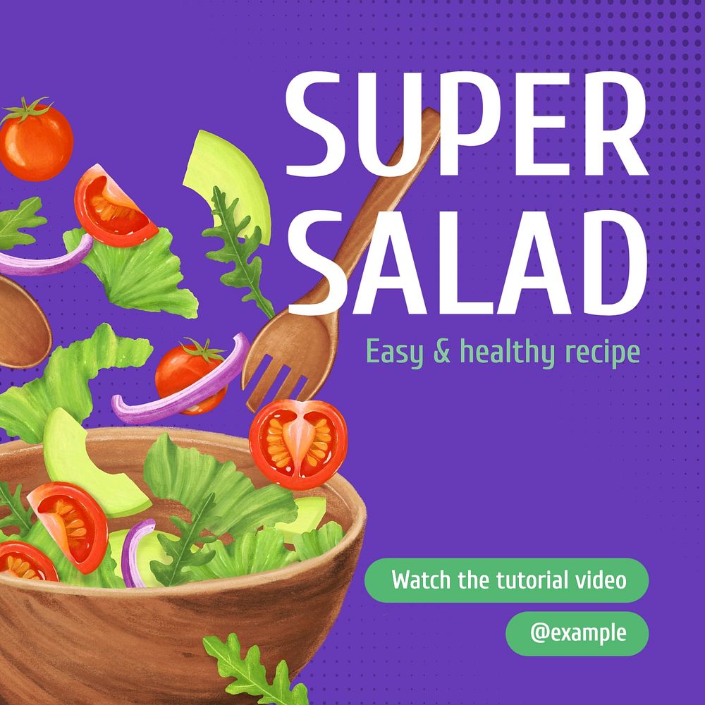 Salad recipe Instagram post template