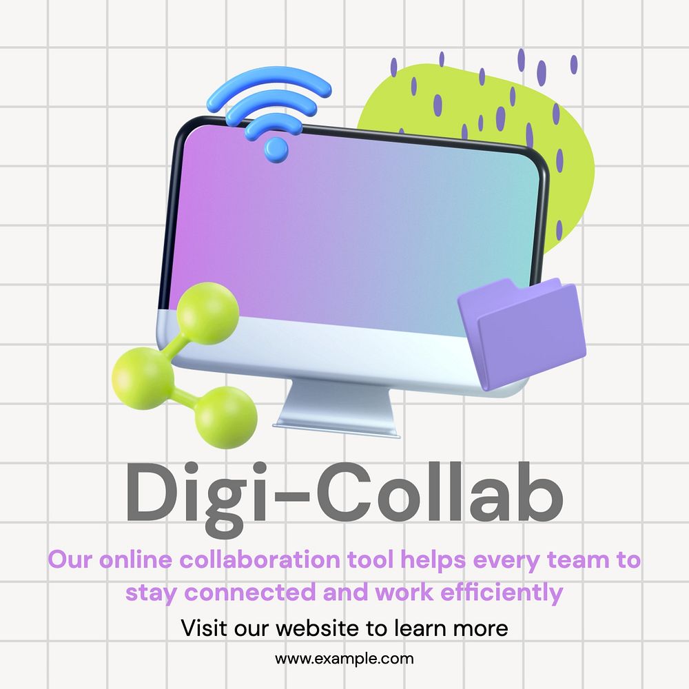 Online collaboration tool Instagram post template