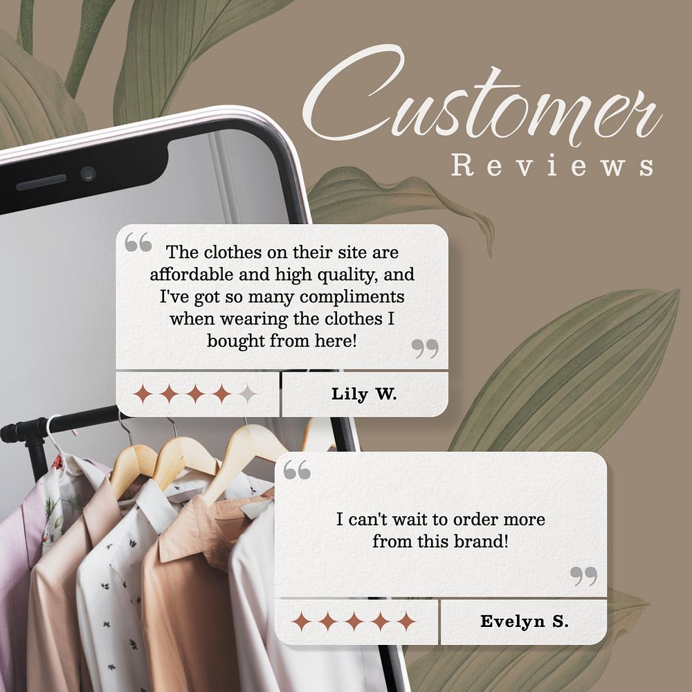 Customer reviews Instagram post template