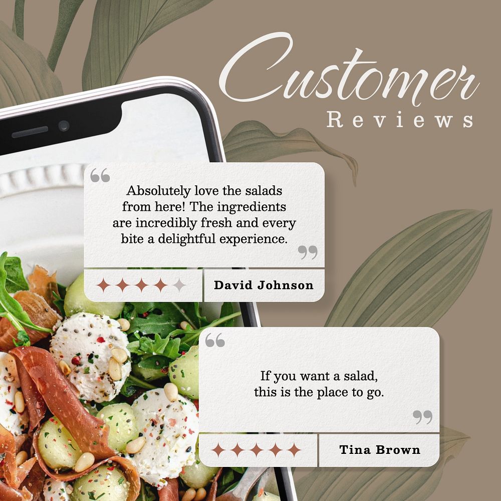 Salad review Instagram post template