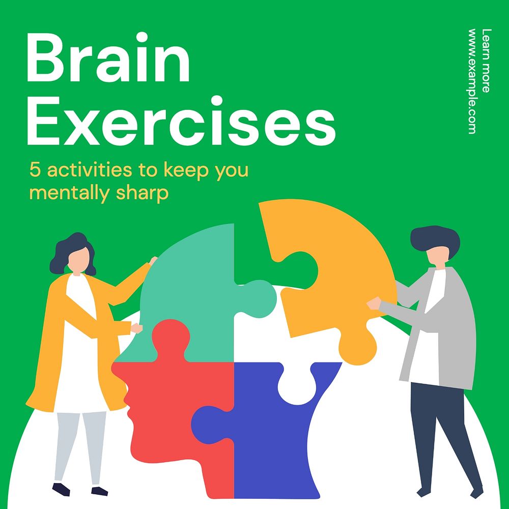 Brain exercises Instagram post template