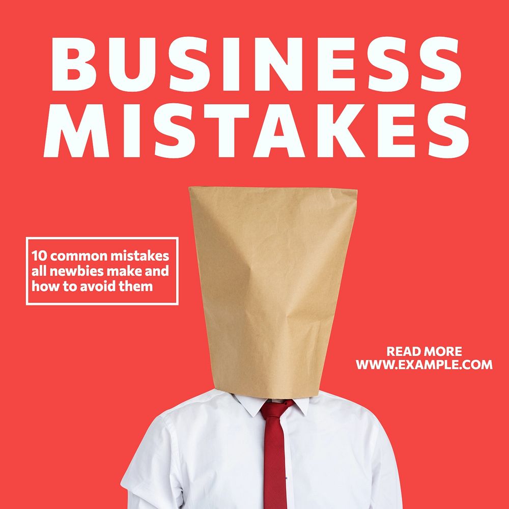 Business mistakes Instagram post template