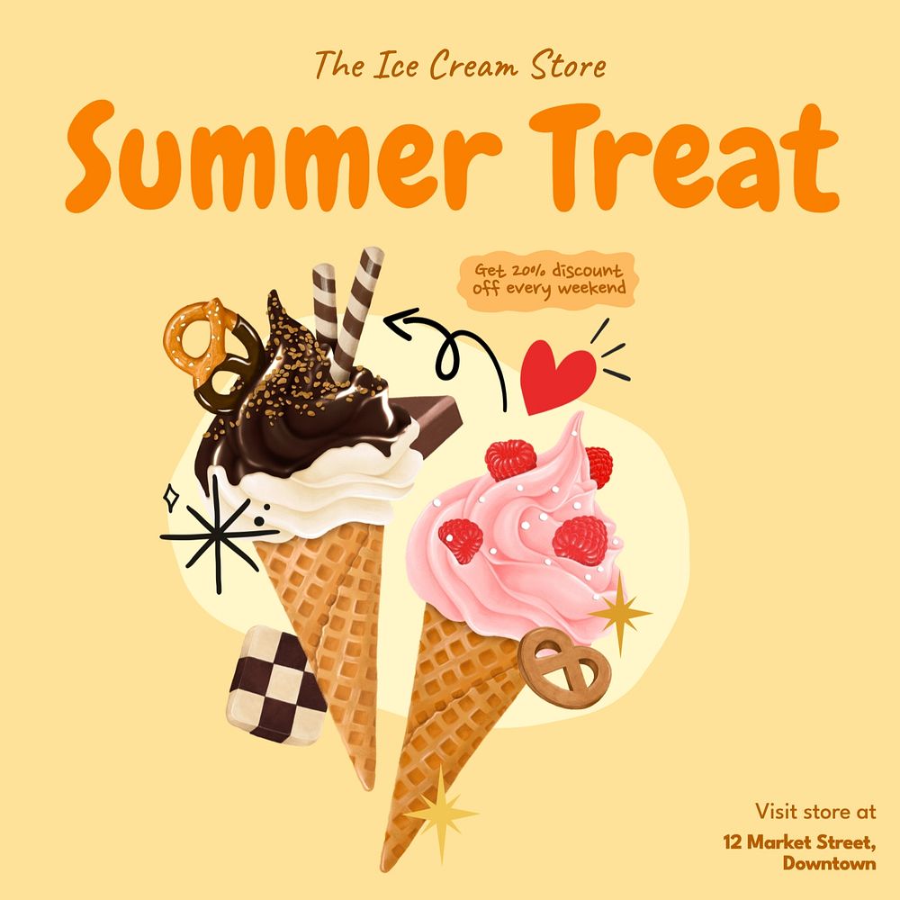 Summer treat Instagram post template