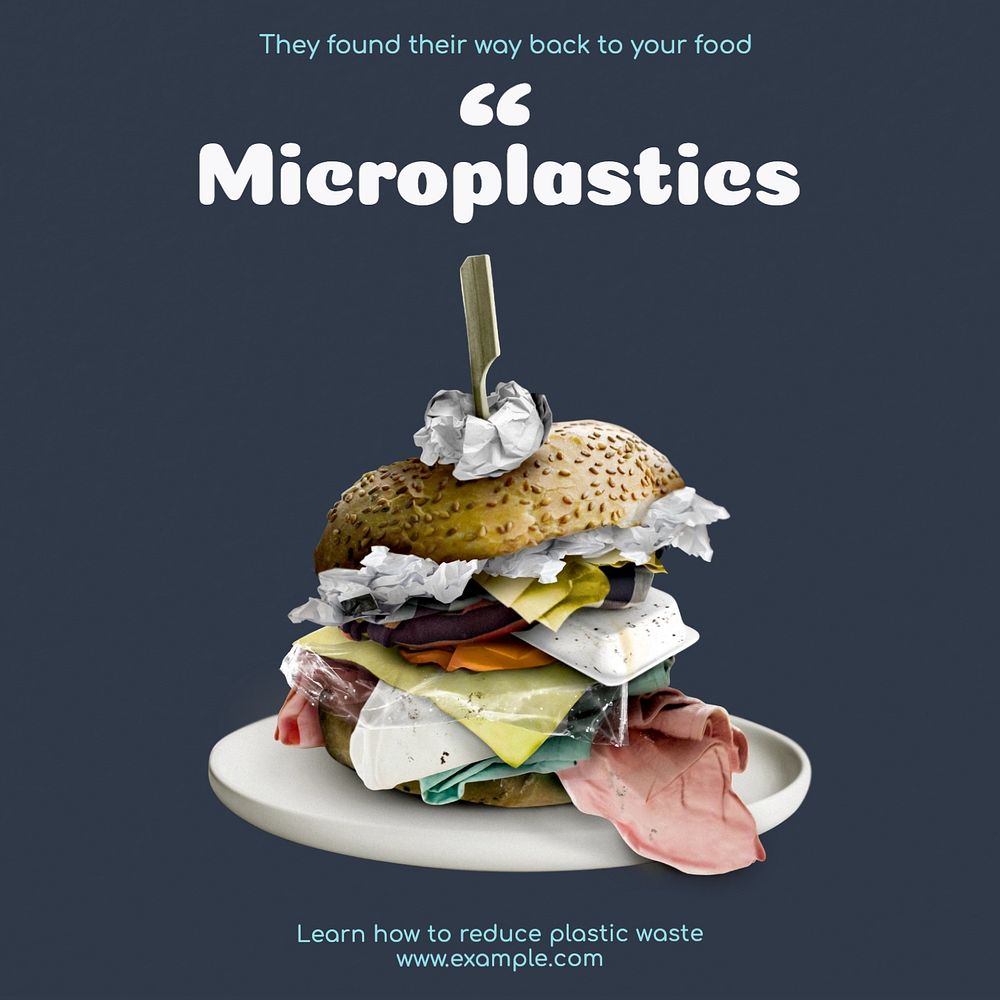 Microplastics Instagram post template