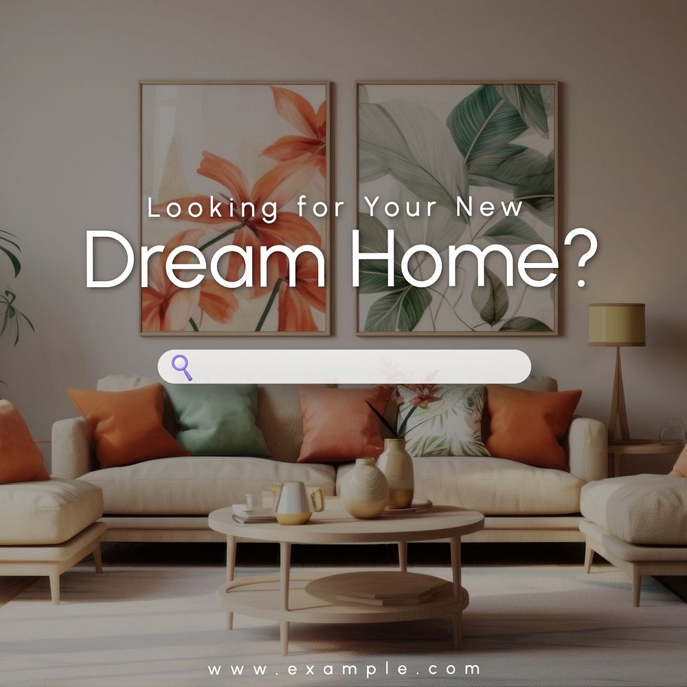 Dream home Instagram post template