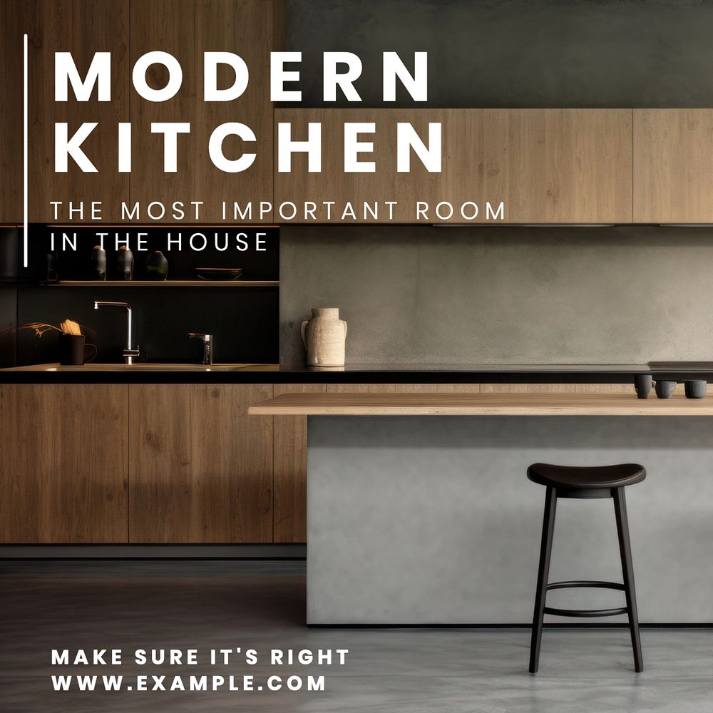 Kitchen design Instagram post template