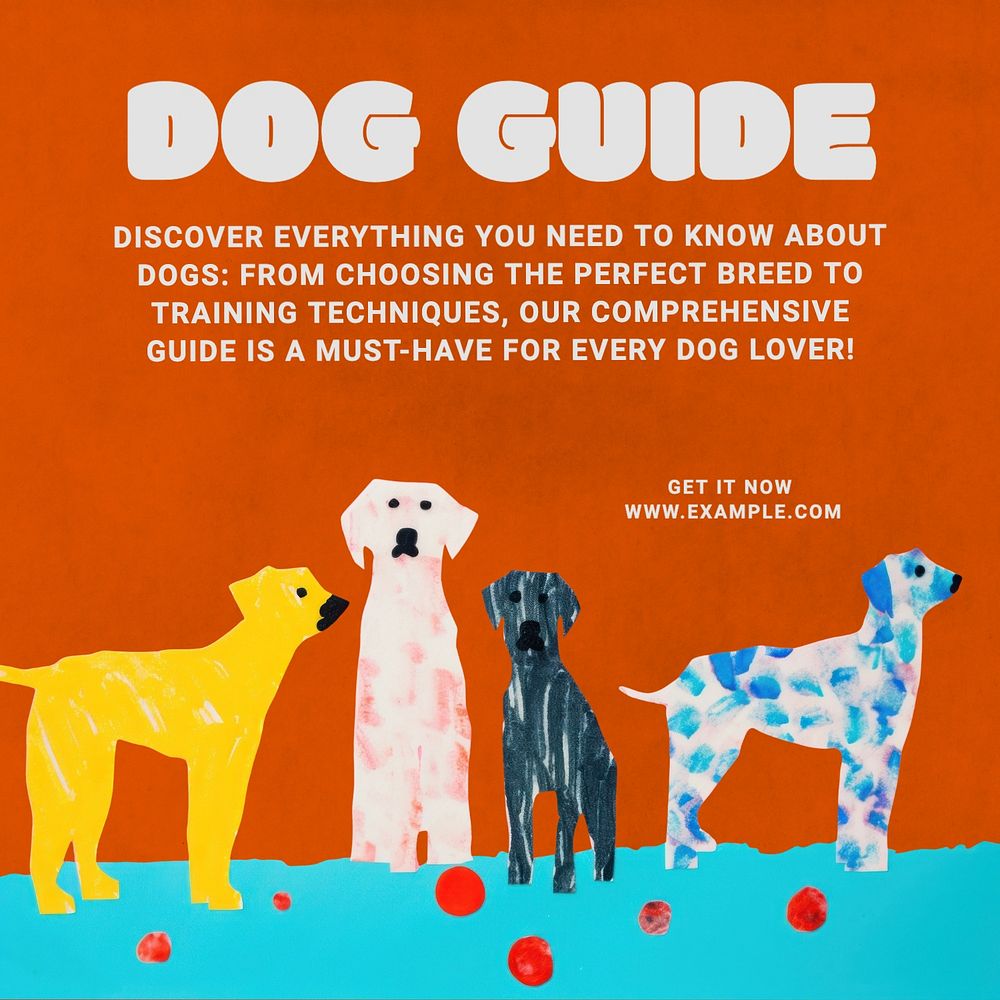 Dog guide Facebook post template | Premium Editable Template - rawpixel