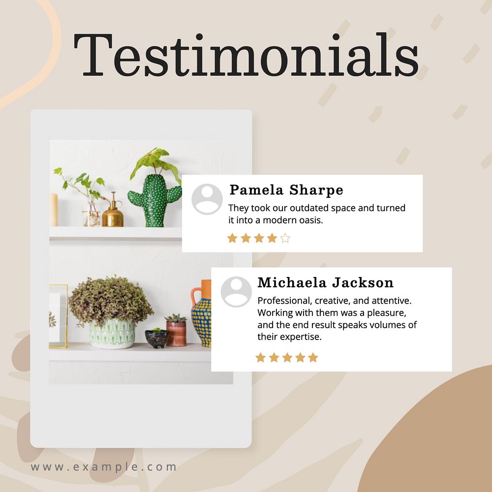 Interior design testimonial Instagram post template