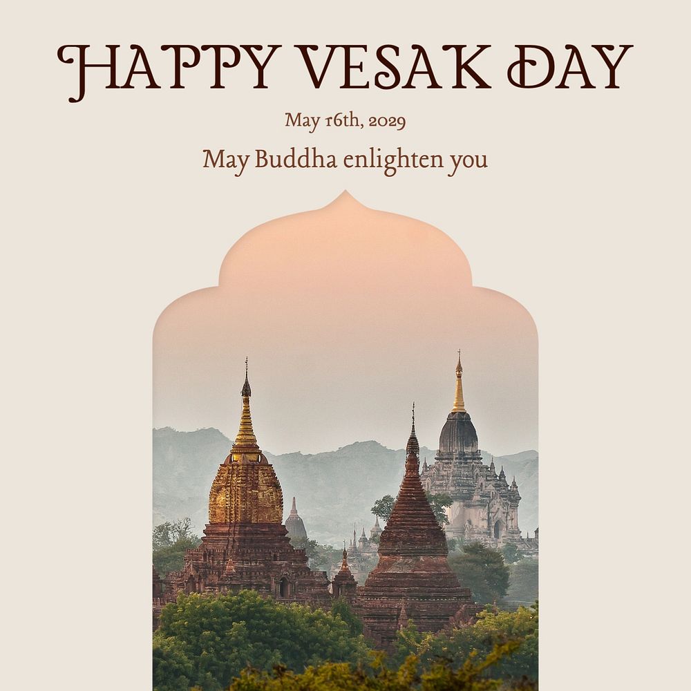 Happy Vesak day Instagram post template