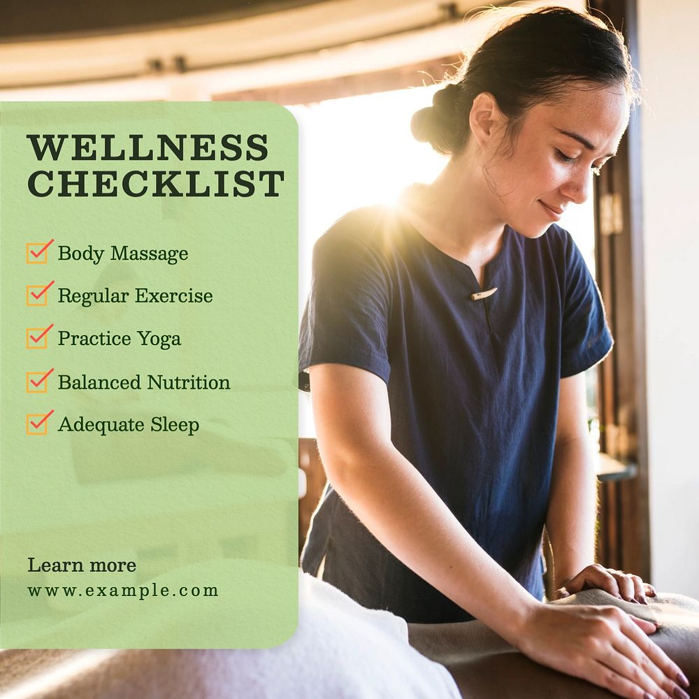 Wellness checklist Facebook post template