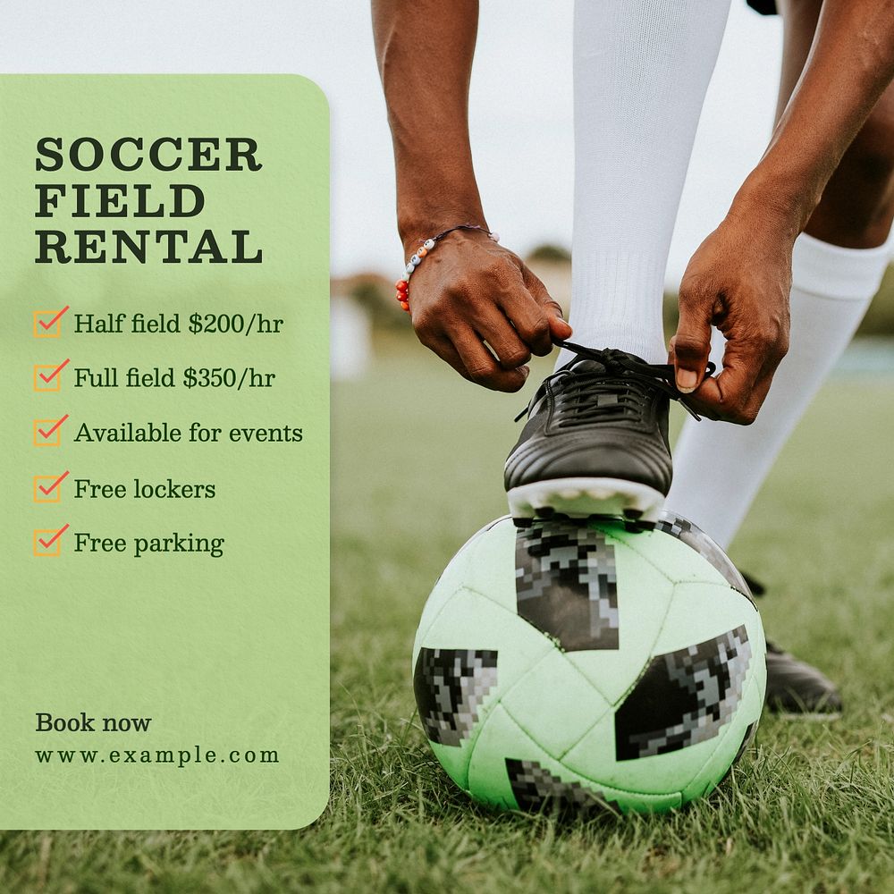 Soccer Field Rental Facebook post template