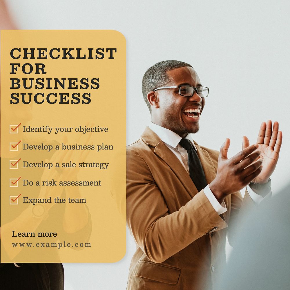 Business checklist Facebook post template