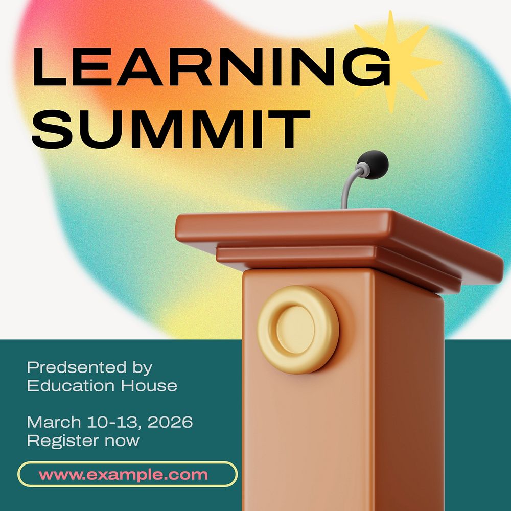 Learning summit Facebook post template