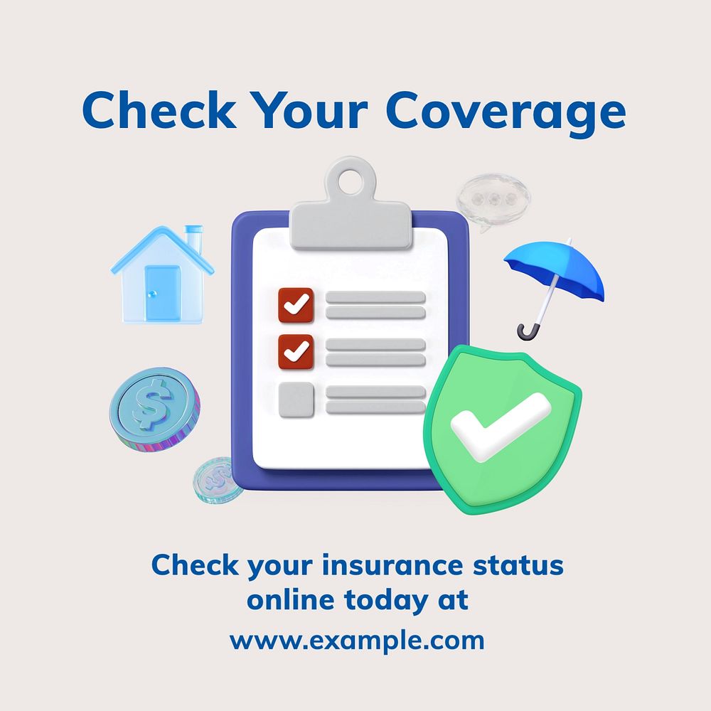 Insurance coverage Instagram post template