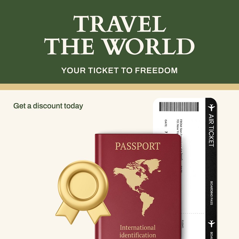 Travel the world Instagram post template