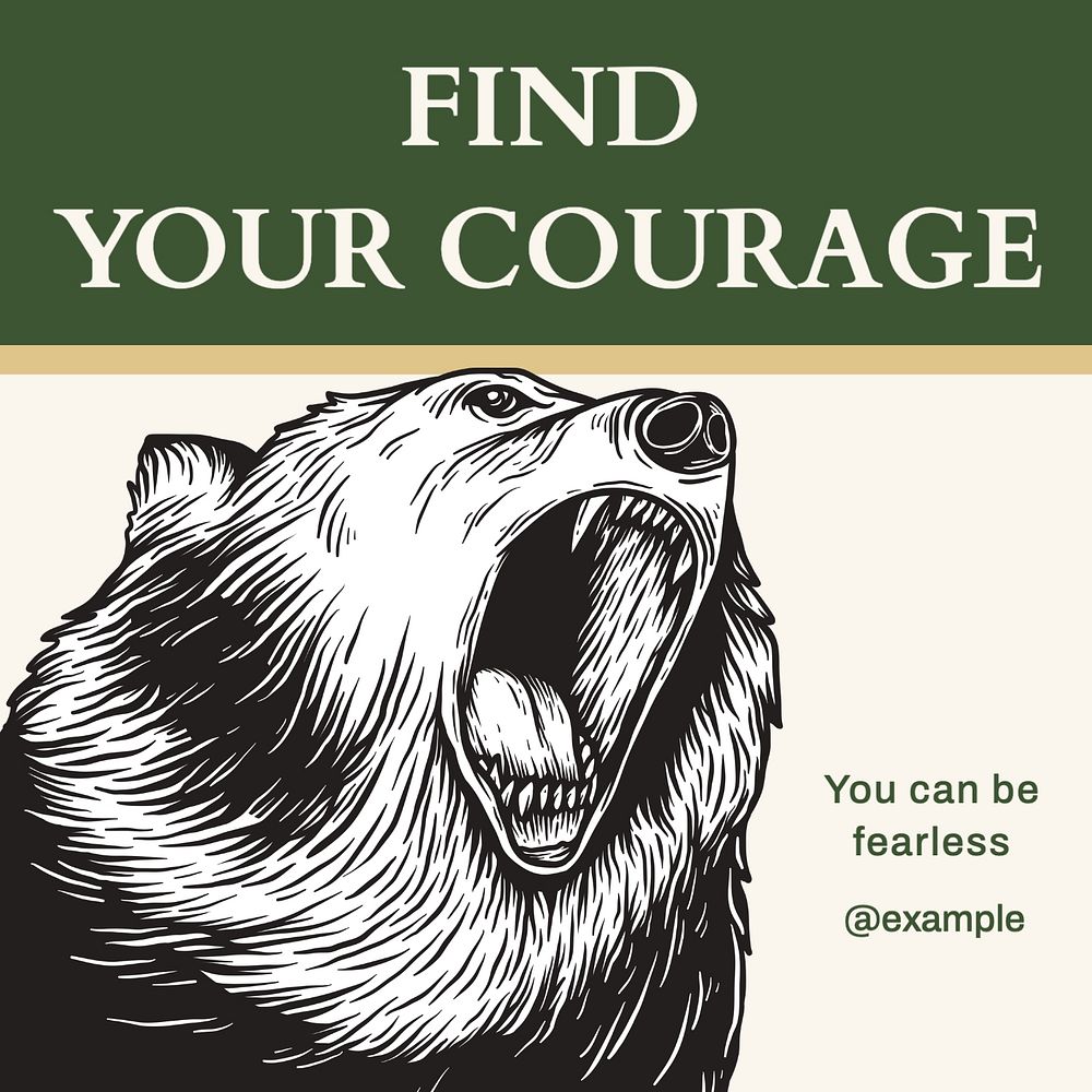 Find your courage Instagram post template