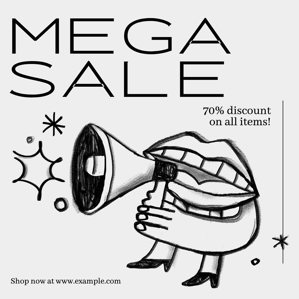 Mega sale Instagram post template