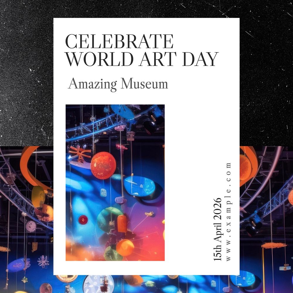 World Art Day Instagram post template, editable text