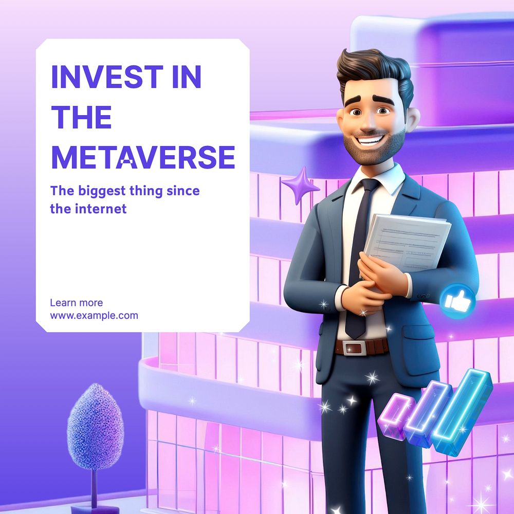 Metaverse Instagram post template, editable text