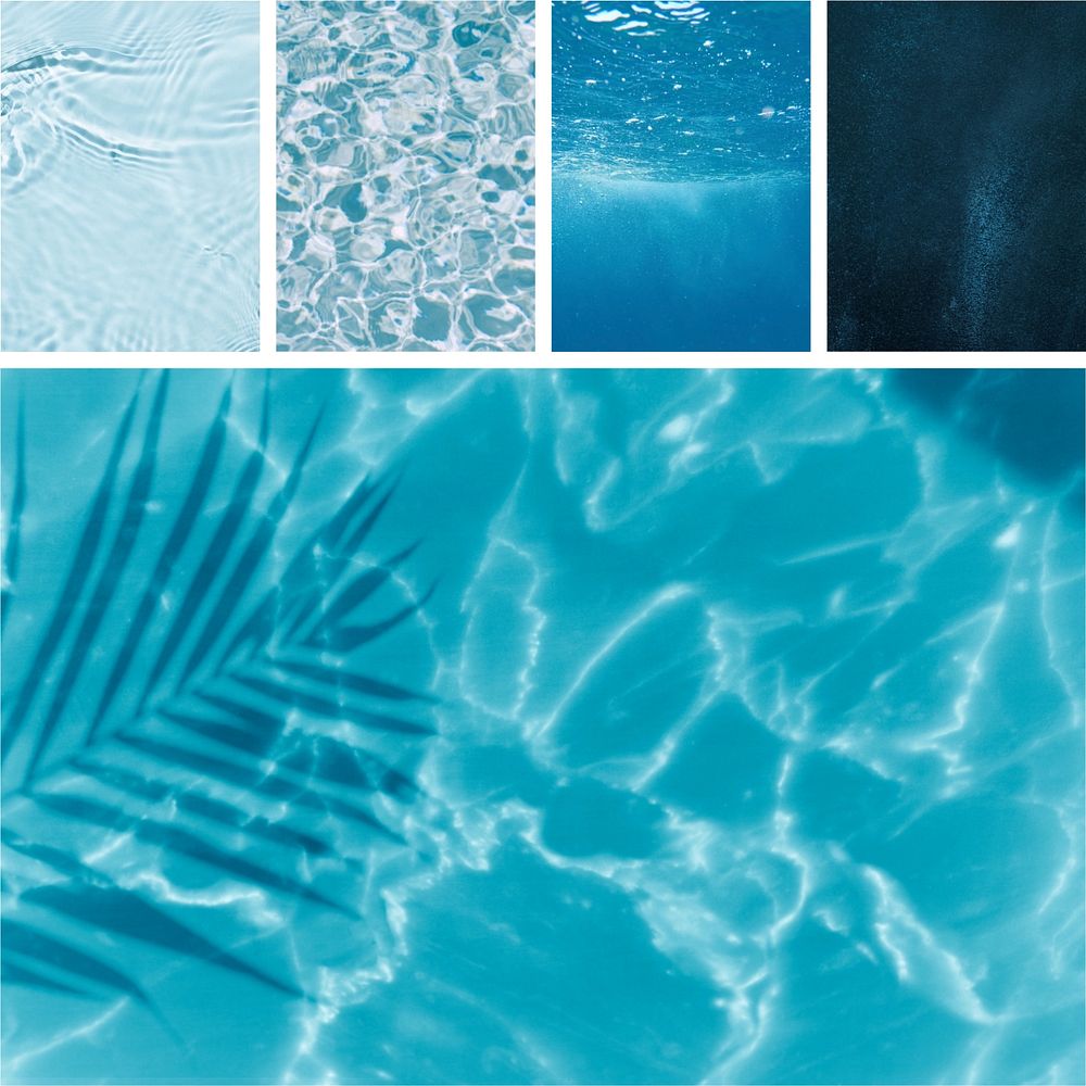 Customizable water grid photo collage