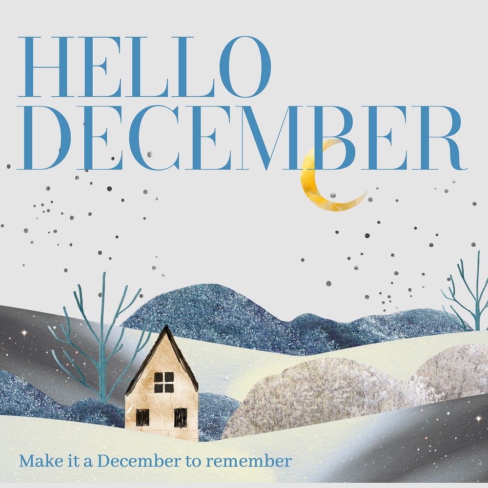 Hello December Instagram post template