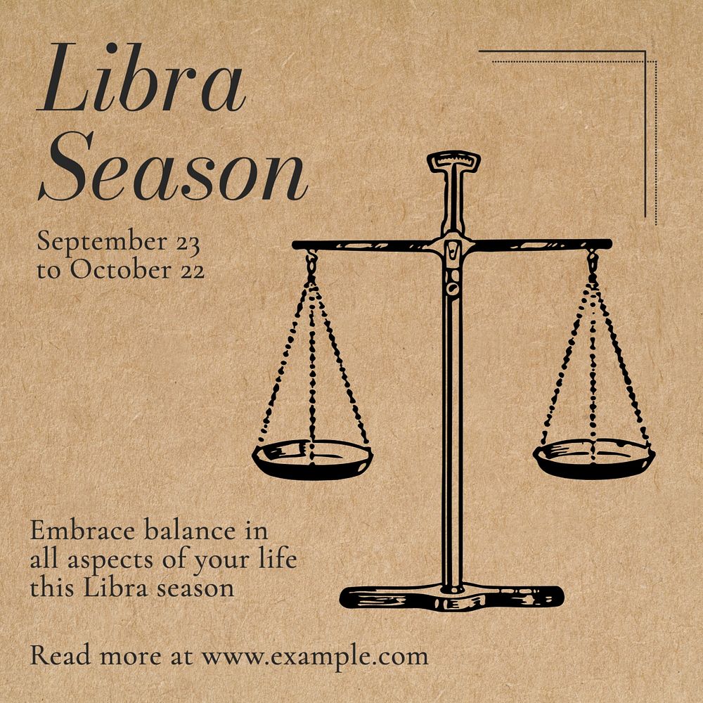 Libra season Facebook post template