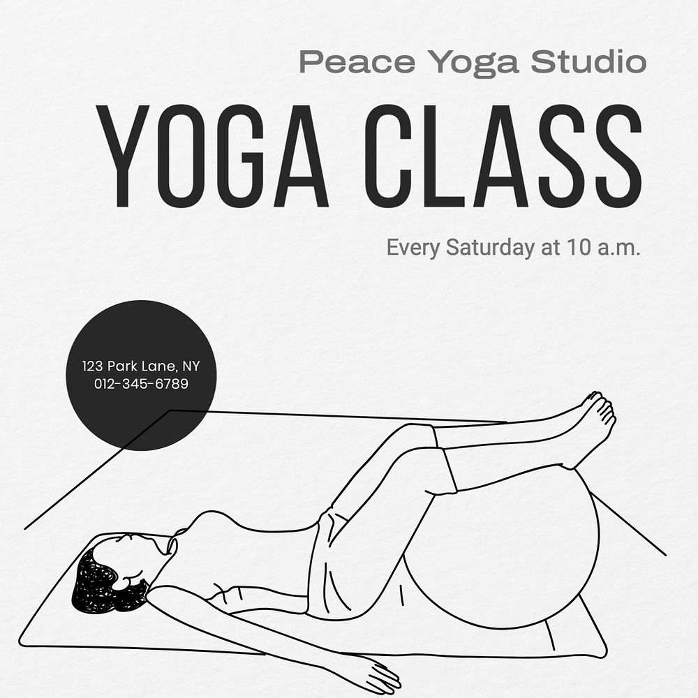 Yoga class Facebook post template