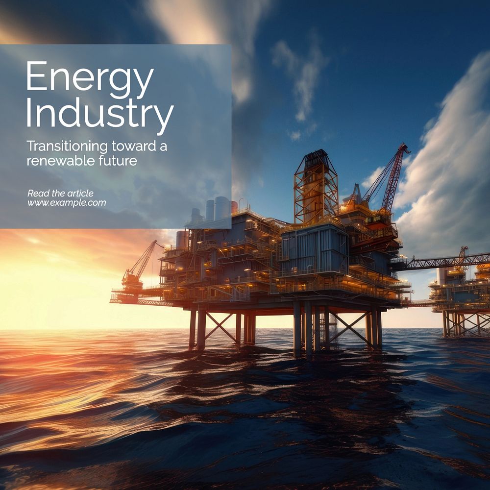 Energy industry Instagram post template, editable design