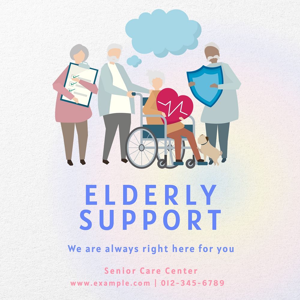 Senior support Instagram post template