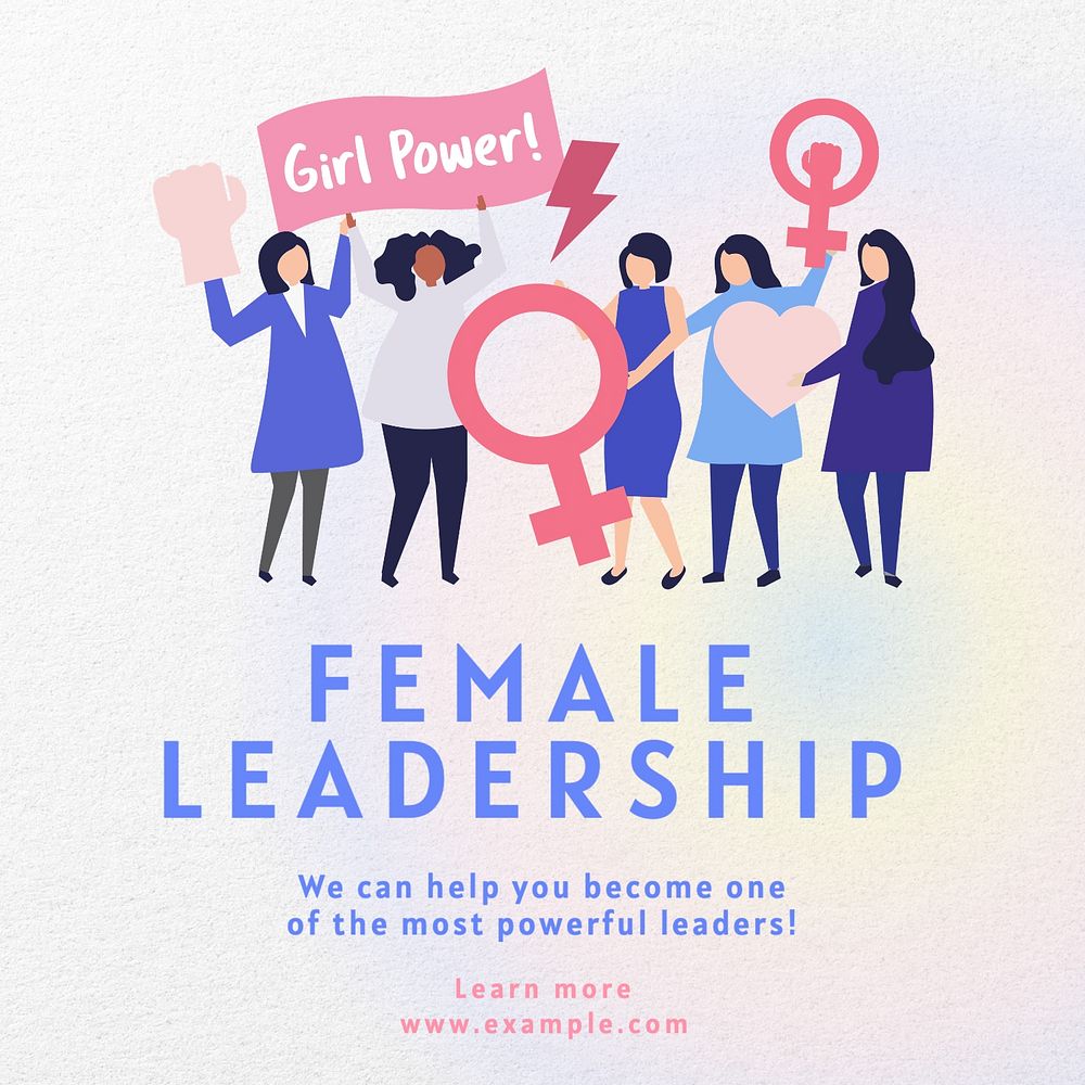 Female leadership Instagram post template