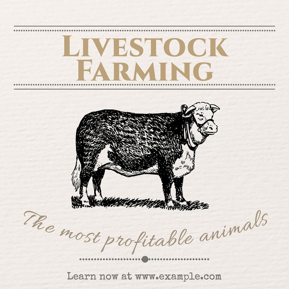 Livestock farming Facebook post template