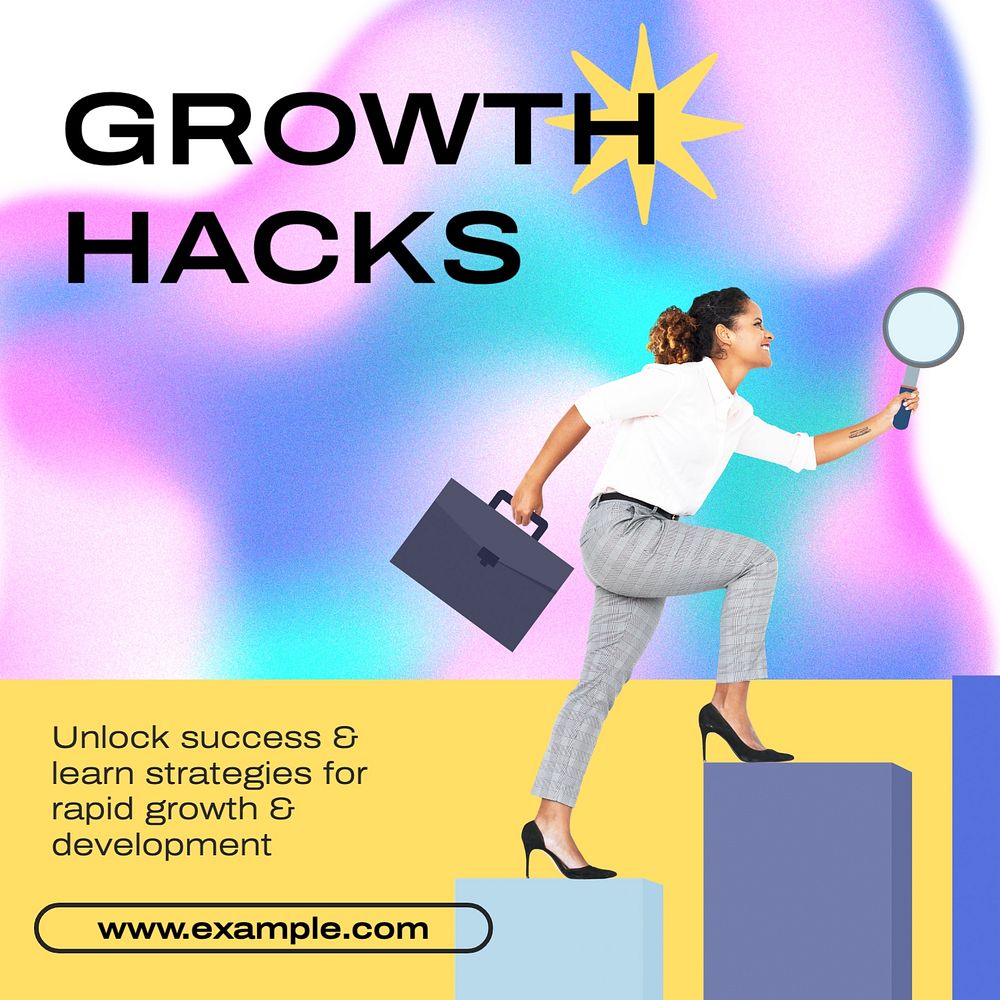 Growth hacks Facebook post template