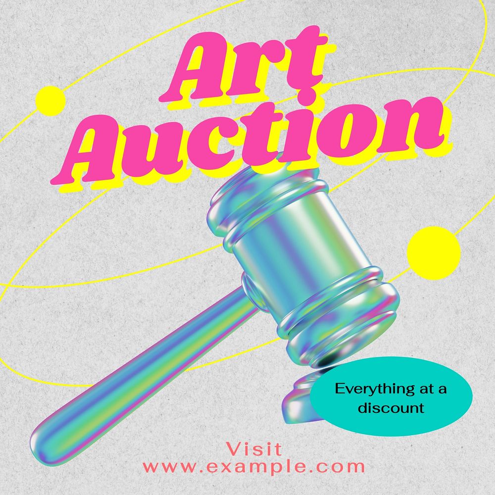 Art auction Facebook post template