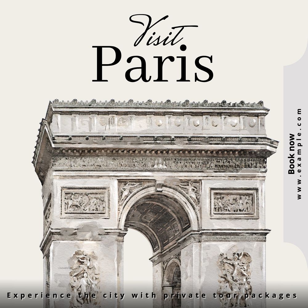 Paris private tour Facebook post template