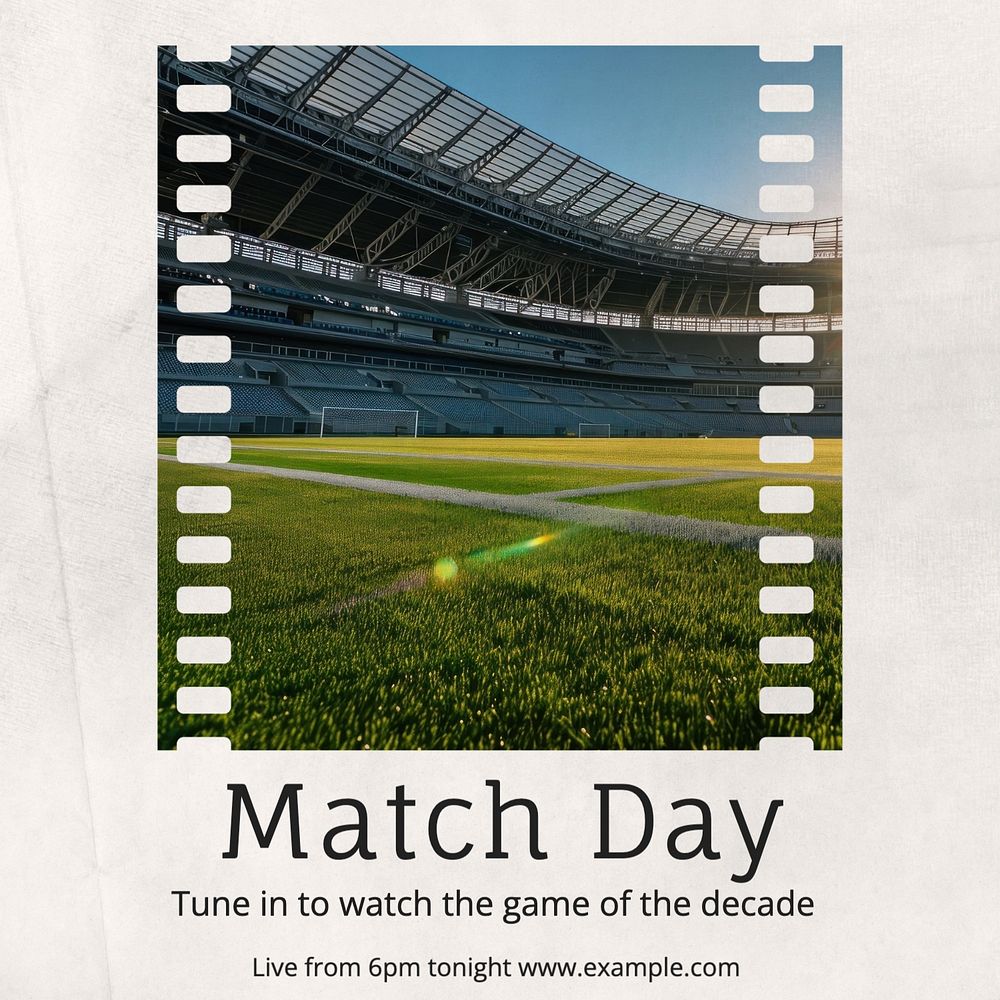 Match day Instagram post template, editable text