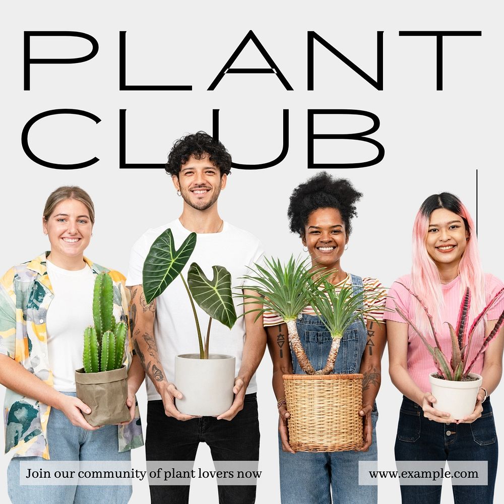 Plant club Instagram post template