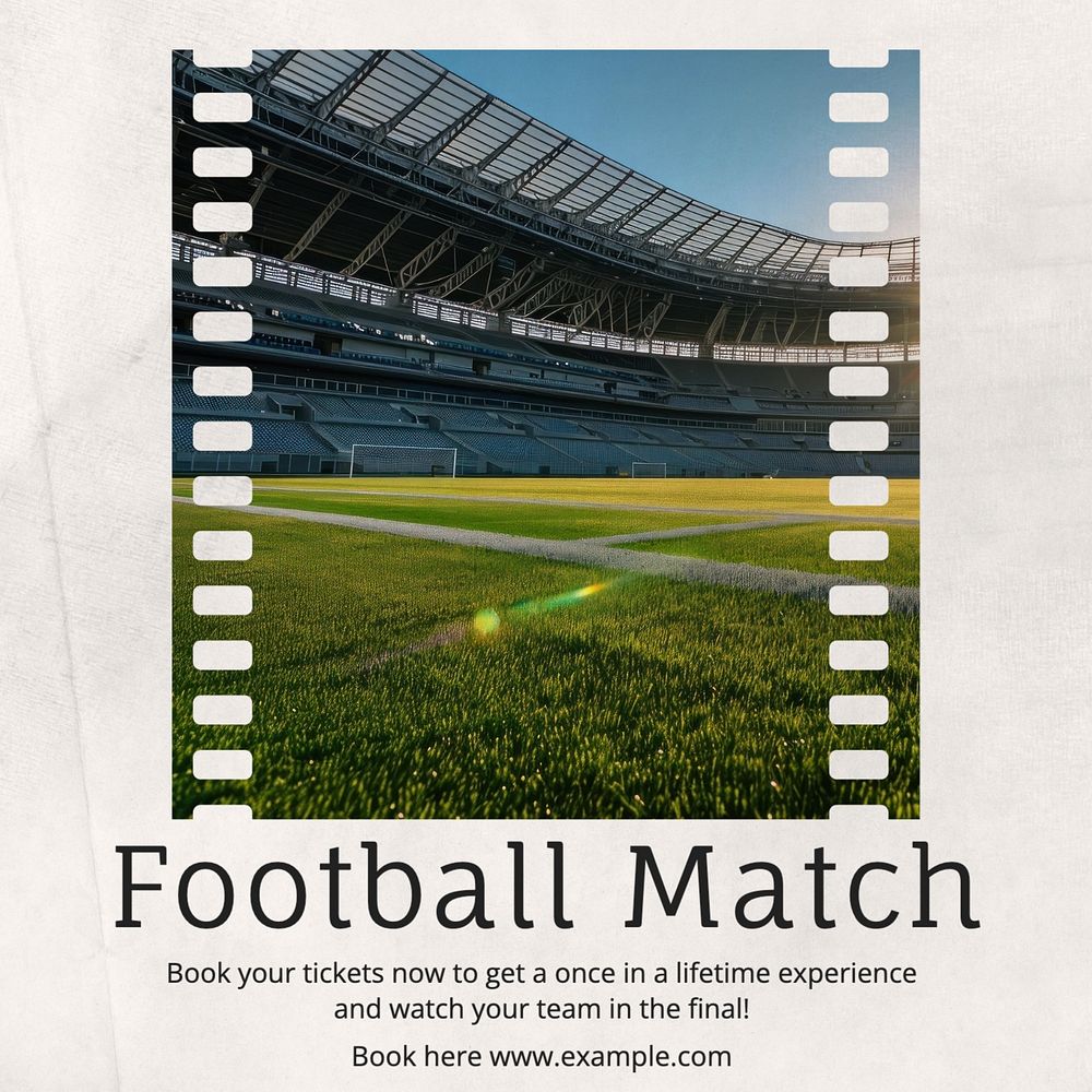 Football match Instagram post template, editable text