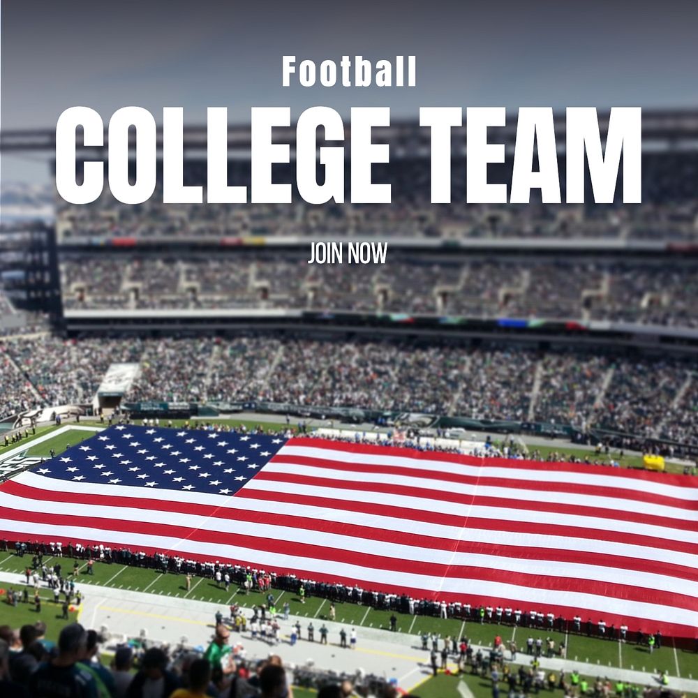 College team Instagram post template, editable text