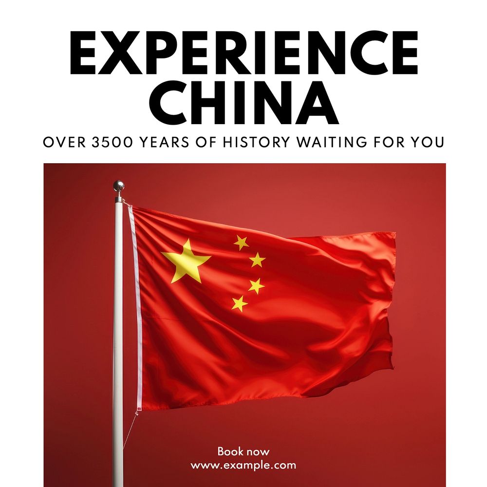 China travel Instagram post template, editable text