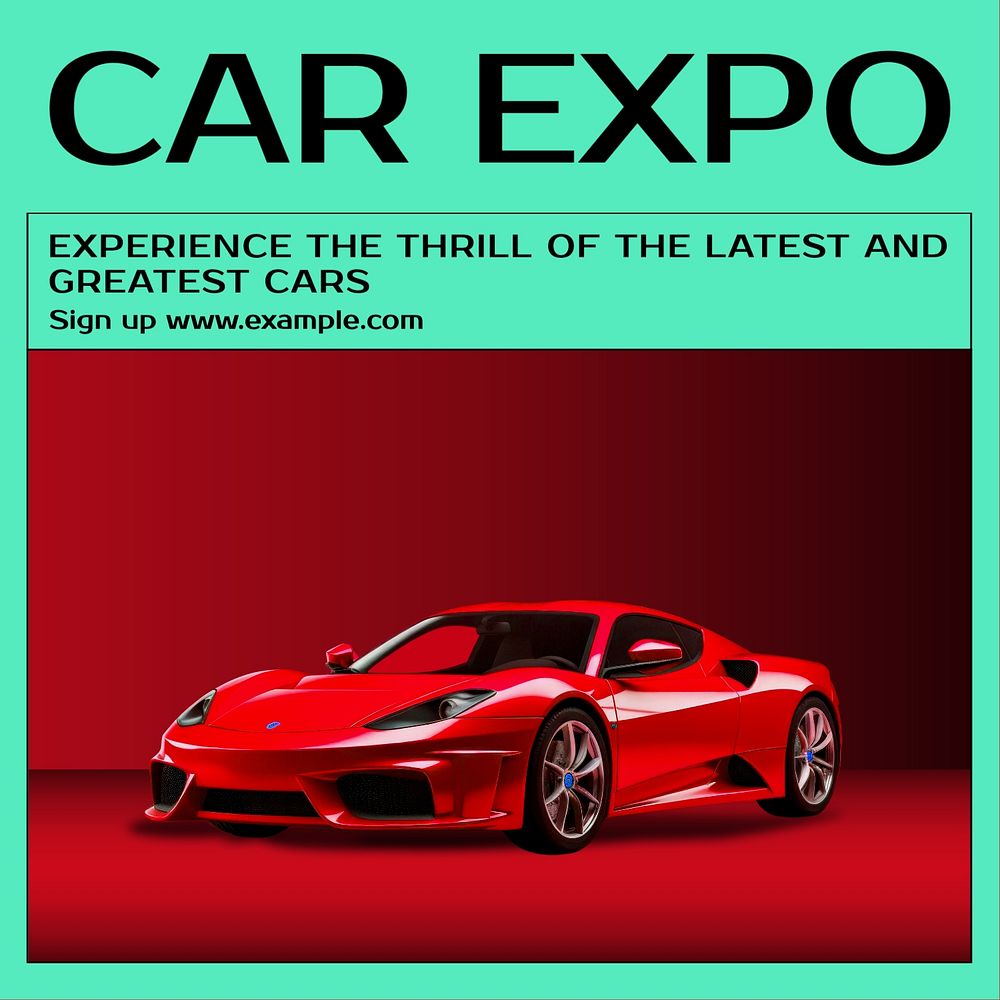 Car expo Instagram post template, editable text